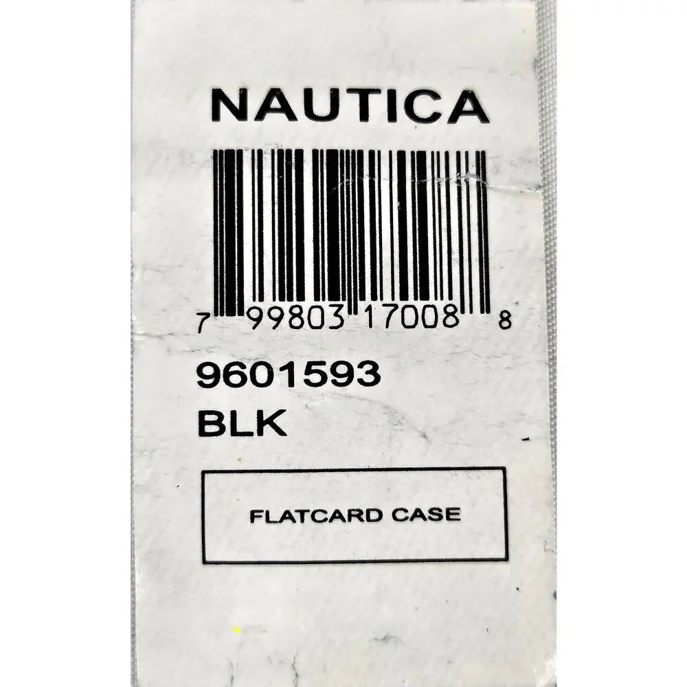 NAUTICA MEN'S BLACK LEATHER WALLET – 4 CARD HOLDER WITH MONEY CLIP & POCKET